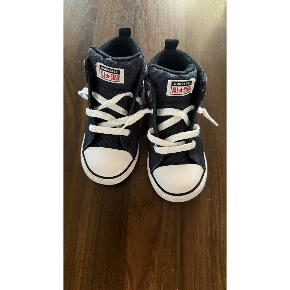Converse Chuck Taylor All Star High Top Sneakers Kids US Blue/White Sz 10 GUC